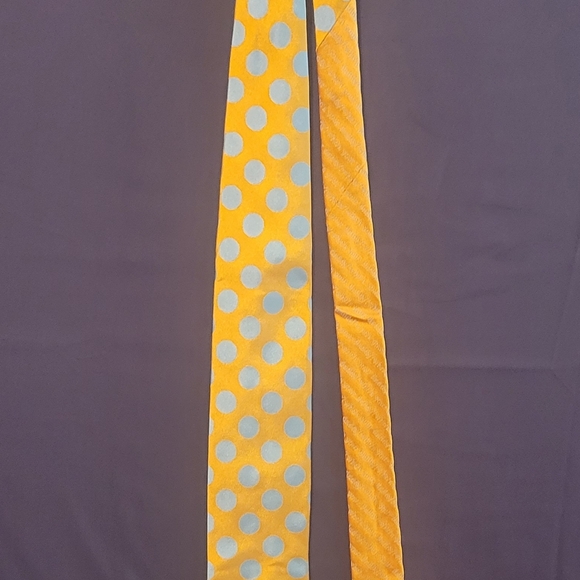 IKE Orange and Blue Polka Dot Silk Tie - Picture 5 of 5